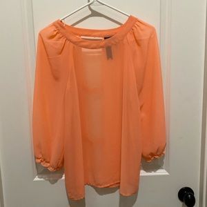 Petticoat Alley Sheer Open Back Shirt - small